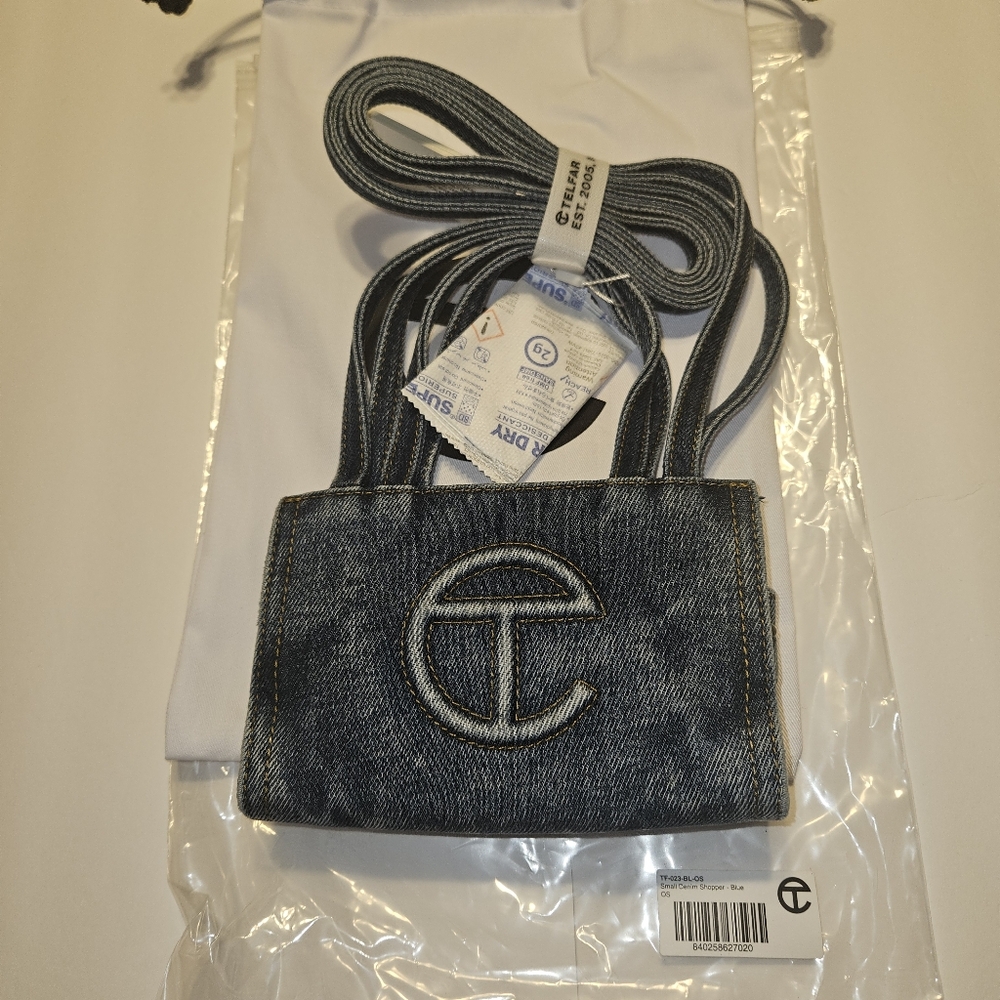 Telfar: Small Denim Shopper - Blue - Picture 14 of 16